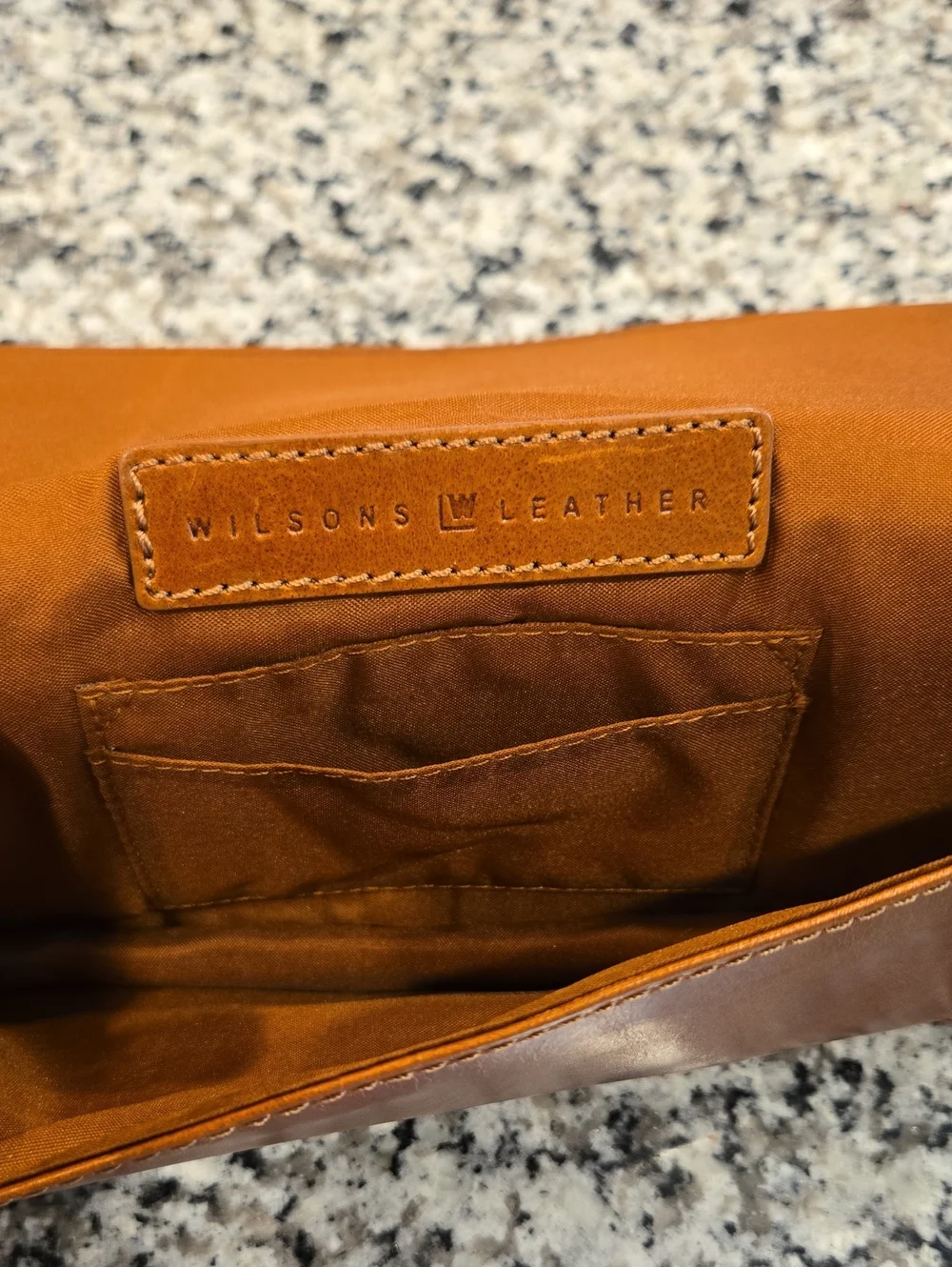 WILSON'S LEATHER VTG Y2K LEATHER COGNAC CLUTCH SHOULDER BAG.  EMBROIDERY/ GEMS.